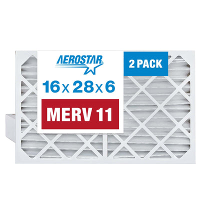 Aerostar 16x28x6 Replacement Pleated Air Filter for Aprilaire Space-Gard 2400, (Actual Size: 15 3/8 x 27 x 6)